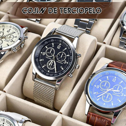 Porta Relojes Organizador De Reloj Caja De Reloj 24 Piezas Okshop Caja De Reloj Con 24 Ranuras Cajara Organizadora De... Negro