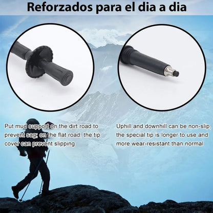 Bastones De Trekking Plegable Baston De Trekking Senderismo Palos Trekking Aluminio Antigolpes Bastones Trekking Ajustable Plegable Baston Trekking Antishock Color Gris Okshop