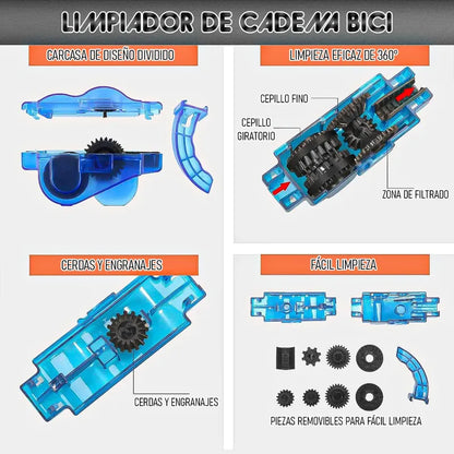 Limpiador Cadena Bici Limpiador De Bicicleta Limpia Cadena Azul