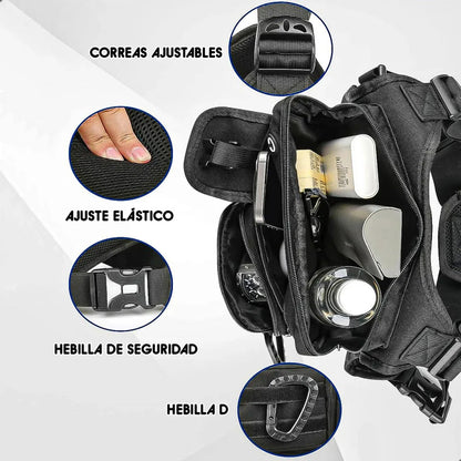 Bolso Táctico De Pecho - Para Pesca Y Outdoors Negro