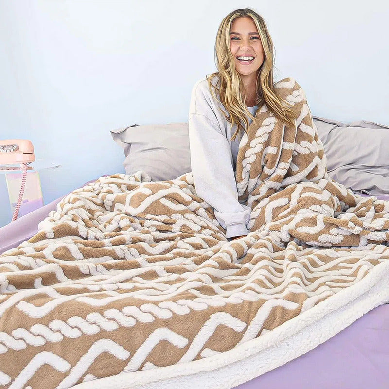 Frazada Manta Polar Frazada Sherpa Frazada Polar 200x220 Cm Polar 2100 G Marrón
