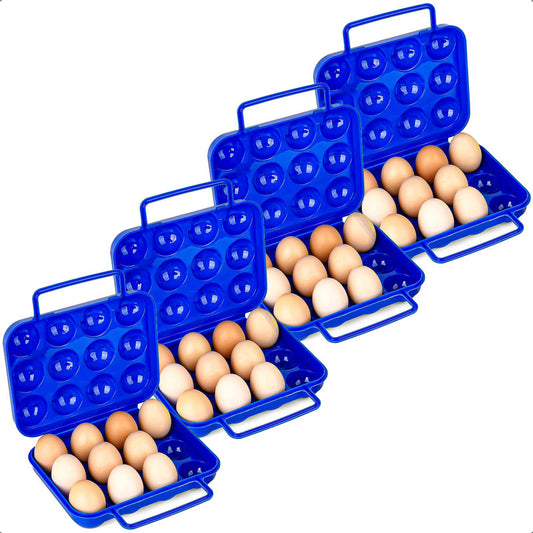 Pack 4 Organizador Huevos Dispensador Huevo Porta 12 Huevos Azul