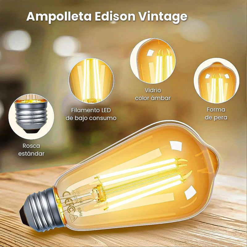 Pack 4 Ampolleta Led E27 Ampolletas Led Ampolleta Luz Calida Cálida