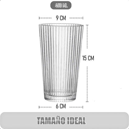 Set 3 Vasos De Vidrio Vasos Postres Juego Vasos Vidrio 450ml