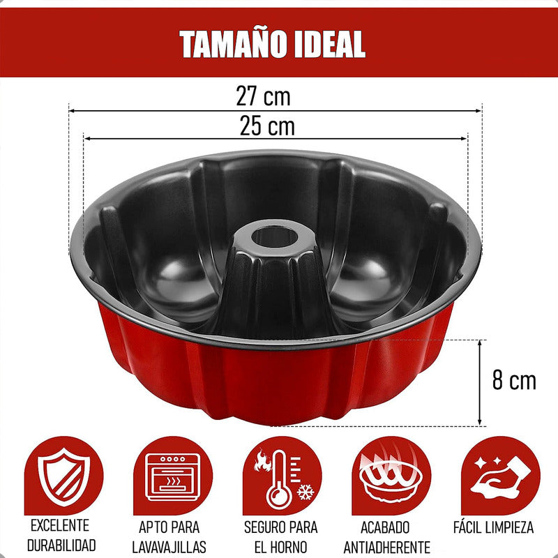 Pack X2 Moldes Reposteria Molde Queque Molde Hueco Ondulado