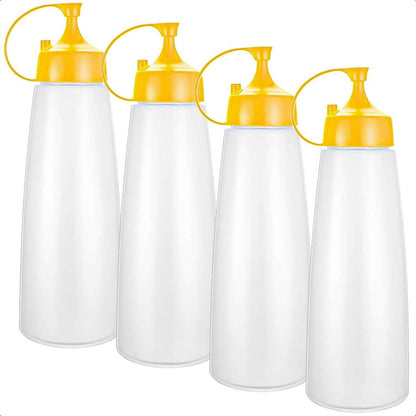 Botella De Salsa Envase Para Ketchup Pack 4 Envases Salseros Amarillo
