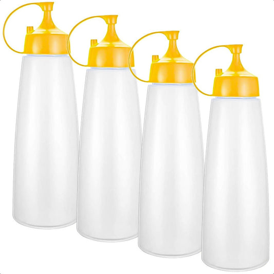 Botella De Salsa Envase Para Ketchup Pack 4 Envases Salseros Amarillo