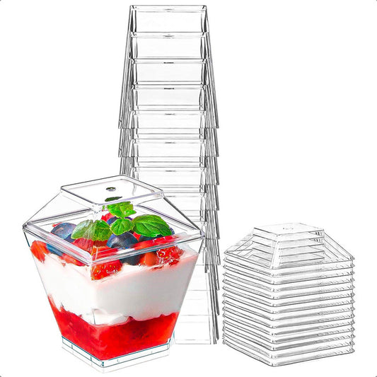 Vasos De Postre Vaso Acrilico Pack 10 Vasos Acrilicos 180ml Acrílico