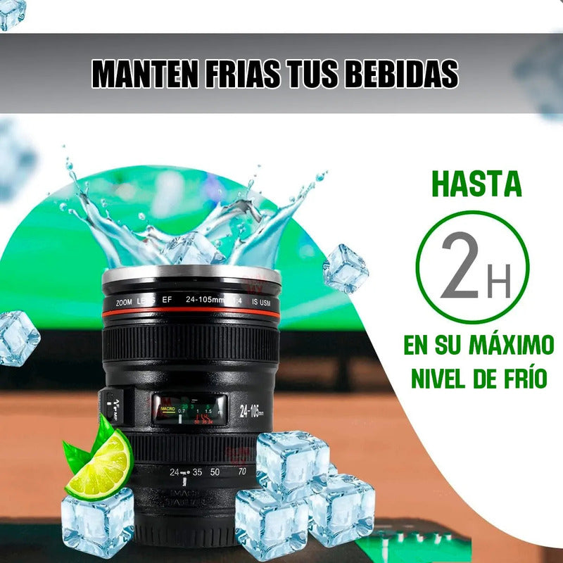 Tazon Taza Mug Vaso Lente Camara Termico Coffe Vaso Camara Tazones Grandes Acero Inoxidable 350ml Okshop Taza Caffé Plastica Tipo Camara Vaso Cafe Abs Vasos Para Cafe Negro/lente