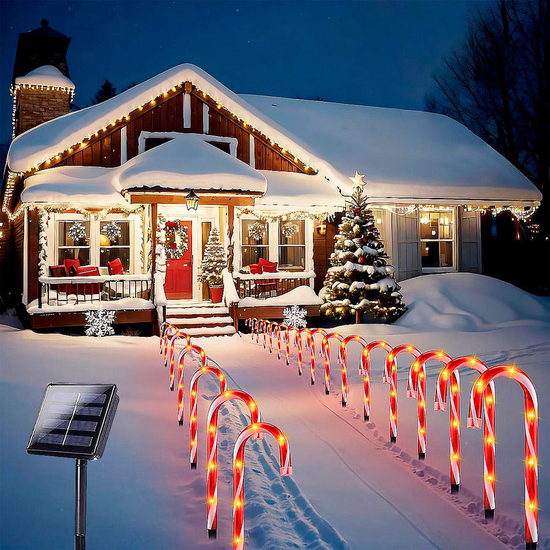 Estacas Navidad Pack5 Luces Navideñas Luces De Navidad Solar Amarillo