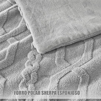 Plumon 1.5 Plazas Edredon De Cama Cubrecama Chiporro Coberto Gris Claro