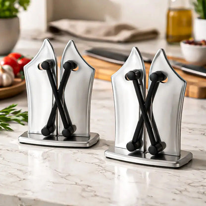 Pack 2 Afilador Cuchillo Afilador Manual De Cocina Afilador Gris