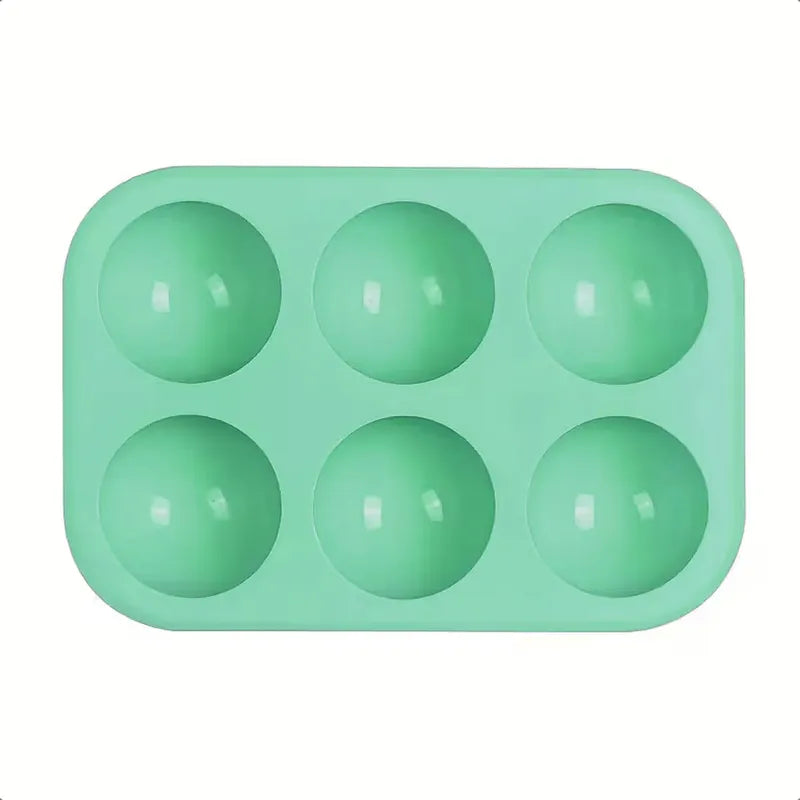 Molde Silicona 6 Semiesfera Molde Reposteria Moldes De Bolas Verde