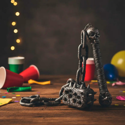 Juguete Plástico De Halloween Maza Mangual Con Cadena