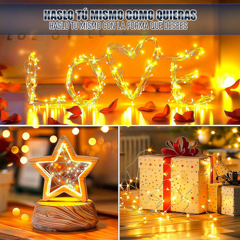 Guirnalda Solar 100 Led Pack 2 Luces Hada Solares Navidad Calida