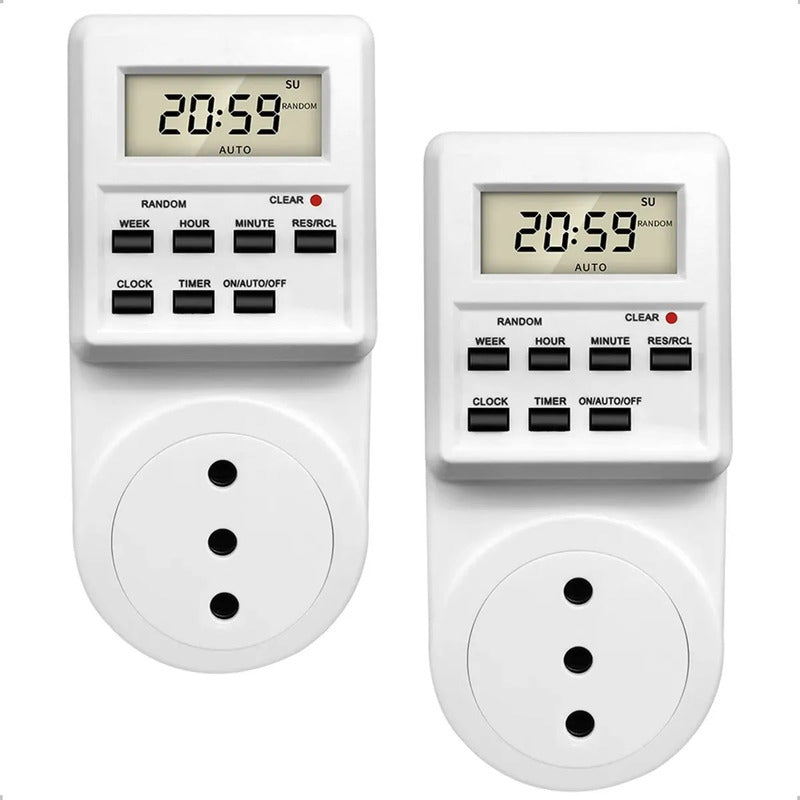Pack 2 Temporizador Digital Enchufe Temporizador Timer Digit