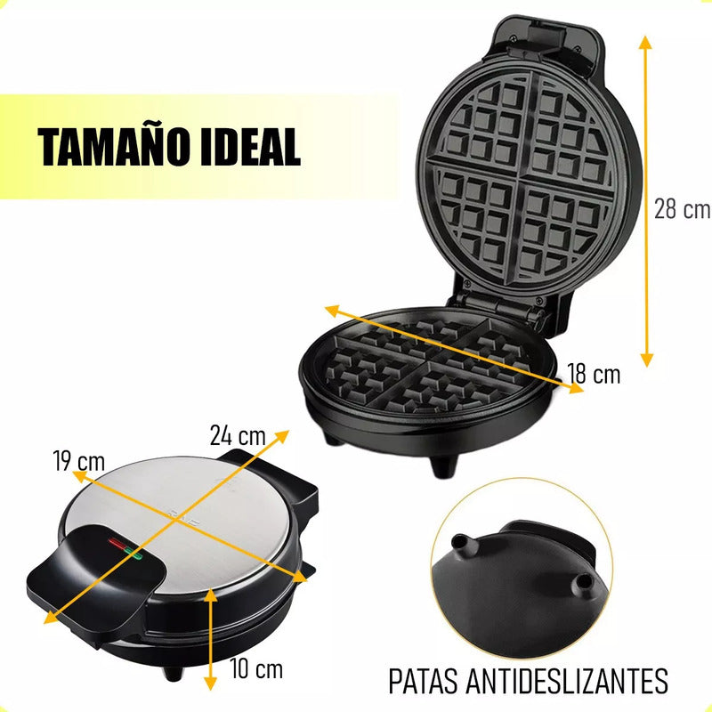 Waflera Sandwichera Maquina Para Hacer Waffles Mini Waflera Maquina Para Hacer Waffles Teflón Superficie Antiadherente Waflera Chile Semiautomática Desayunos Doble Horneado Okshop