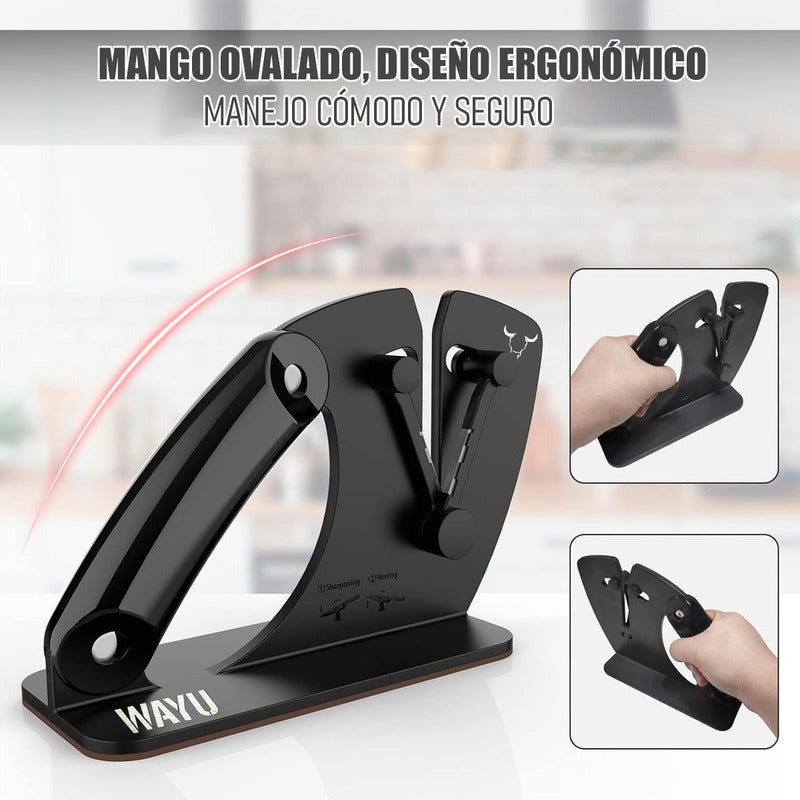 Afilador De Cuchillo Wayu Afilador De Cuchillos Profesional Negro