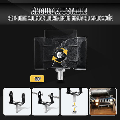 Focos Neblineros Led Faros Led Neblineros Barra De Auto 18w Negro