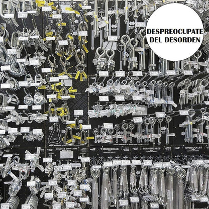 Pack X50 Ganchos Exhibidores Gancheras Panel Ranurado 20 Cm Metal