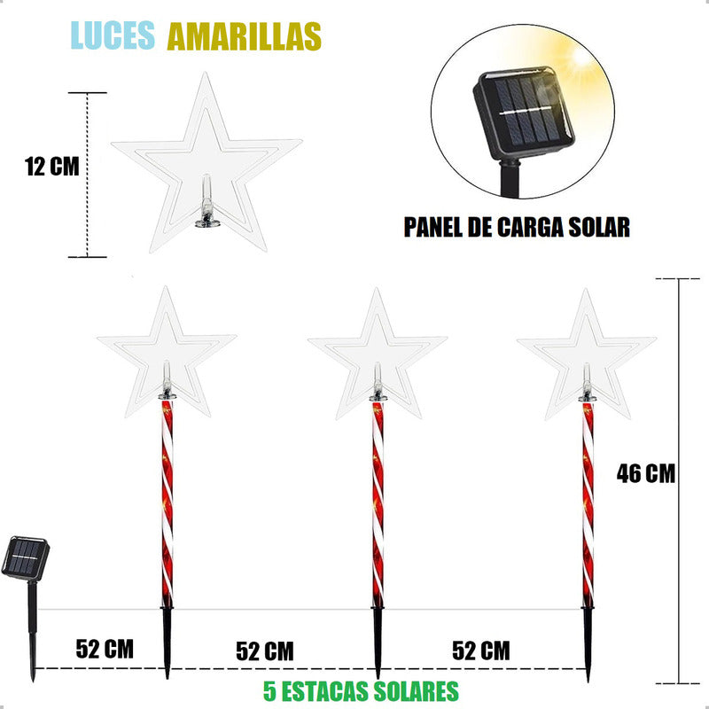 Pack X10 Luces Navideñas Estacas Solares Luces Navidad Solar