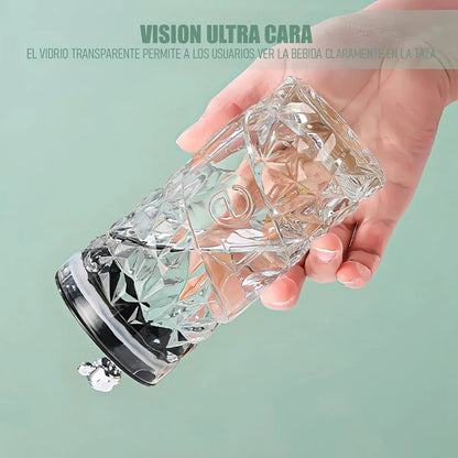 Pack X2 Vasos De Vidrio Arcashopping Con Tapa Y Bombilla 400ml Blancos