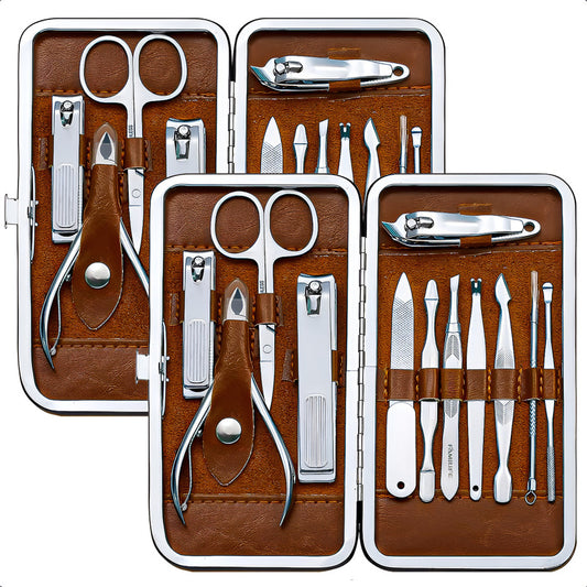Kit De Manicura Y Pedicura  Pack 2 Juegos 12 Pcs Manicura
