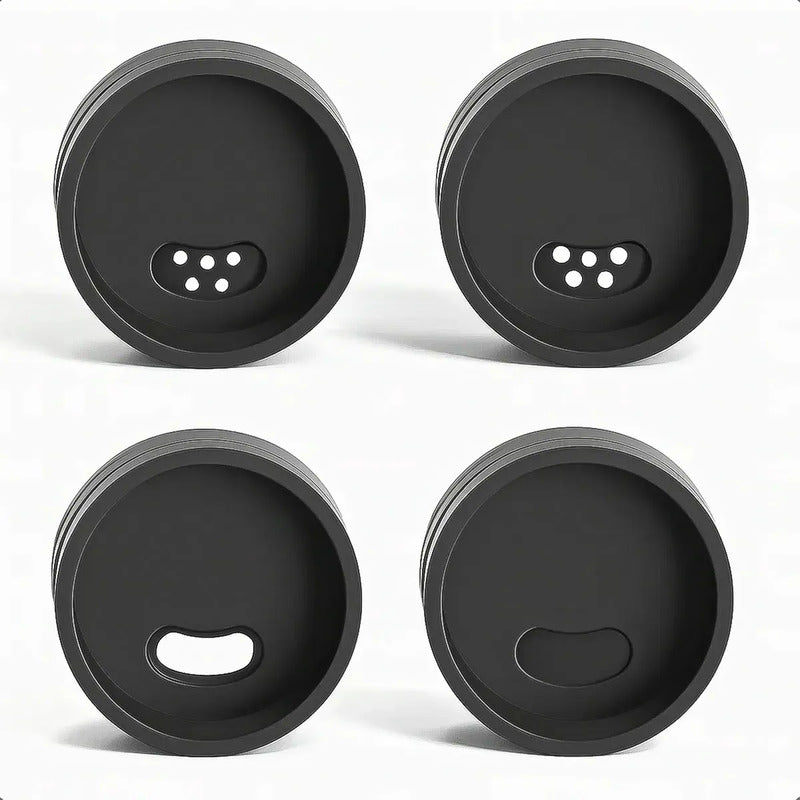 Especiero Giratorio Okshop Con 6 Frascos De Vidrio Para Cocina Negro