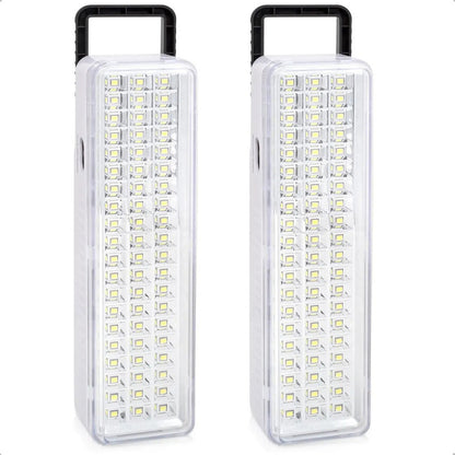 Luces De Emergencia Luces De Emergencia Recargable Lamparas De Emergencia Recargables Batería Recargable Portátil Abs Pack 2 Luz Campamento Mango Ergonómico Blanco/negro Okshop