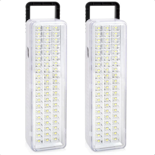 Luces De Emergencia Luces De Emergencia Recargable Lamparas De Emergencia Recargables Batería Recargable Portátil Abs Pack 2 Luz Campamento Mango Ergonómico Blanco/negro Okshop