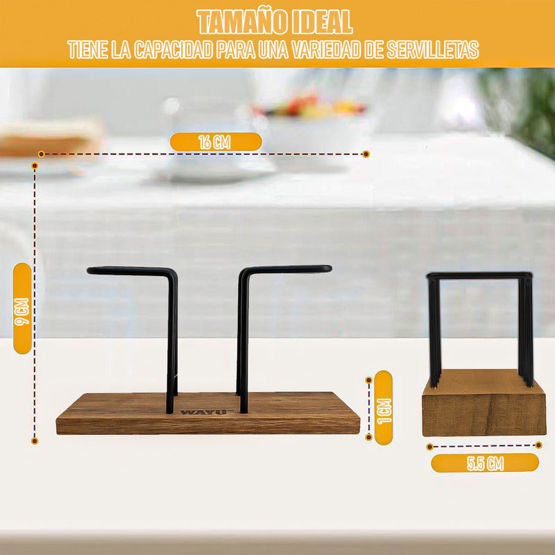 Servilletero De Madera Wayu Servilletero Metálico Wayu Cocin Negro