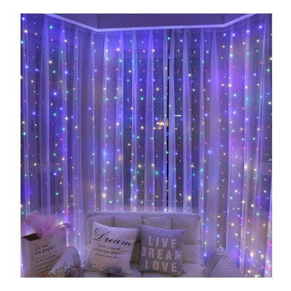Cortina Cascada Luces Hada Solar Luces Led Navidad 3x2