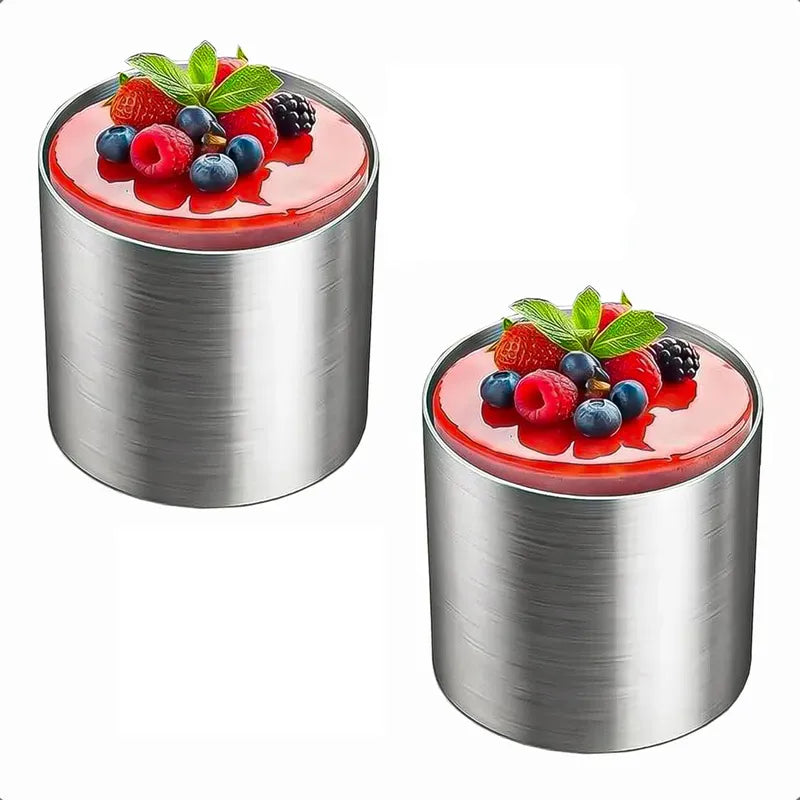 Pack 2 Molde Anillo Aros De Acero Inoxidable Moldes Mousse Acero