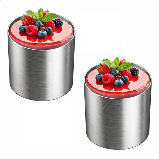 Pack 2 Molde Anillo Aros De Acero Inoxidable Moldes Mousse Acero