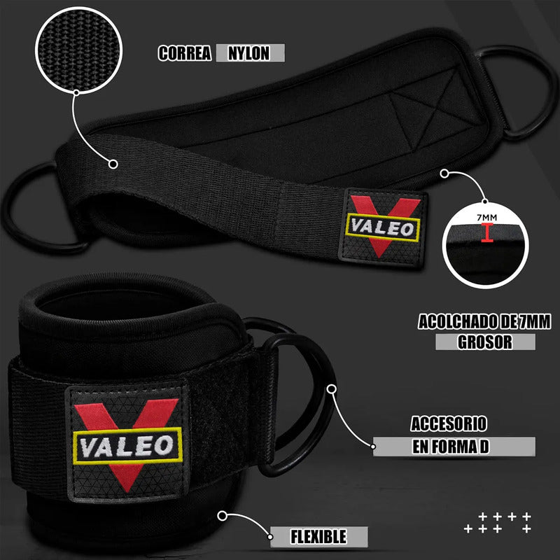 Tobillera Polea Tobillera Gimnasio Polea Tobillera Gluteo Tobilleras Nylon Gluteos Gym Ajustables Tobillera 23x10cm Tobilleras Algodon Cierre Belcro Flexible Okshop Negro