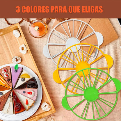 Cortador De Torta Okshop 10/12 Porciones Plástico Amarillo Repostería