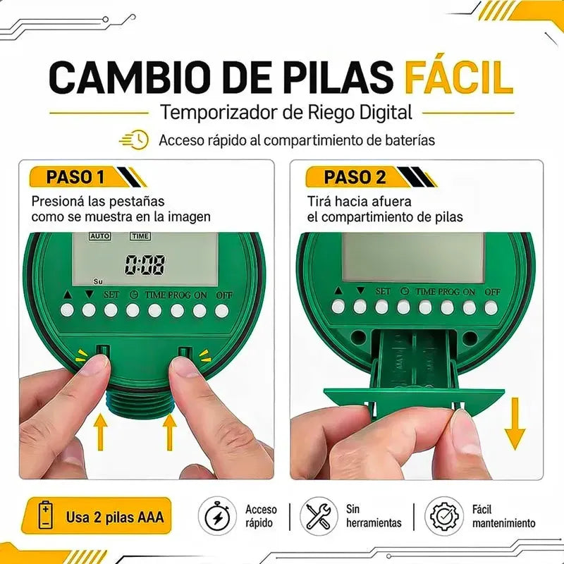 Programador De Riego Automático Okshop Para Jardín Con Pantalla Digital Verde