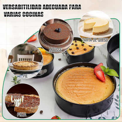 Moldes Para Tortas Redondos Pack 6 Moldes Desmontables Molde Gris