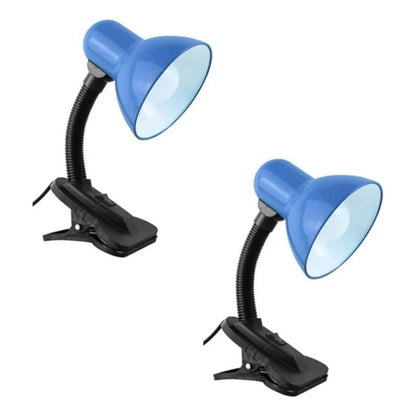 Lámpara Escritorio Click Okshop Azul Flexible Led Velador X2