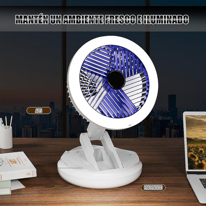 Ventilador Portatil Ventilador De Escritorio Ventilador Led Azul