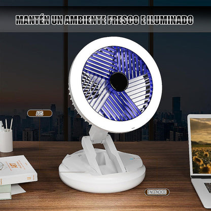 Ventilador Portatil Ventilador De Escritorio Ventilador Led Azul
