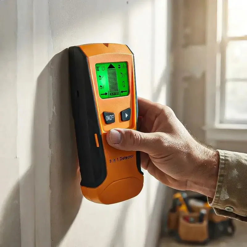Detector De Pared Okshop 3 En 1 Para Madera, Metal Y Cables De Corriente Naranja