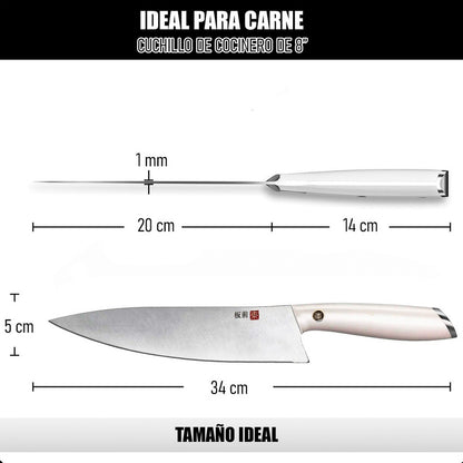 Cuchillo Chef Cuchillo De Cocina Cuchillo Carnicero Tokai Blanco