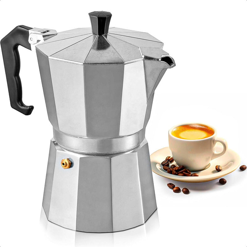 Cafetera Italiana Para 3 Tazas Aluminio Cafe Desayuno Color Gris Cafetera Manual Expreso Portatil Cocina Gris