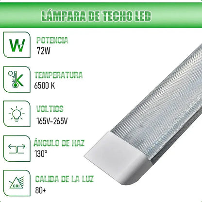Pack 4 Lampara Techo Barra Led Regleta Led Lampara Led 72w Blanco