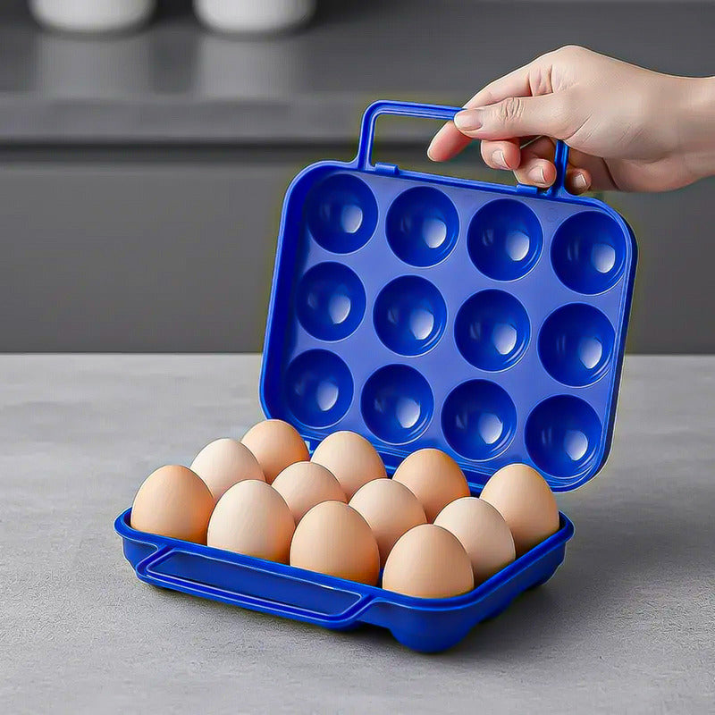 Pack 2 Organizador Huevos Dispensador Huevo Porta 12 Huevos Azul