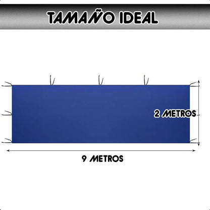 Lona Lateral Para Toldo De 3x3 Metros Azul Impermeable Con Protección Uv