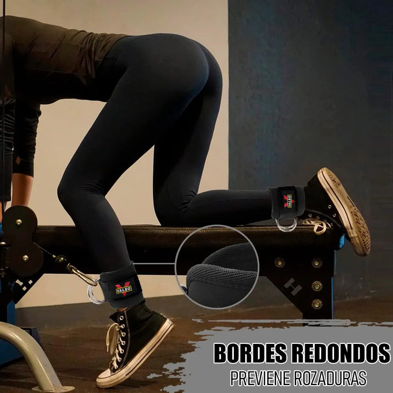 Tobillera Polea Tobillera Gimnasio Polea Tobillera Gluteo Tobilleras Nylon Gluteos Gym Ajustables Tobillera 23x10cm Tobilleras Algodon Cierre Belcro Flexible Okshop Negro