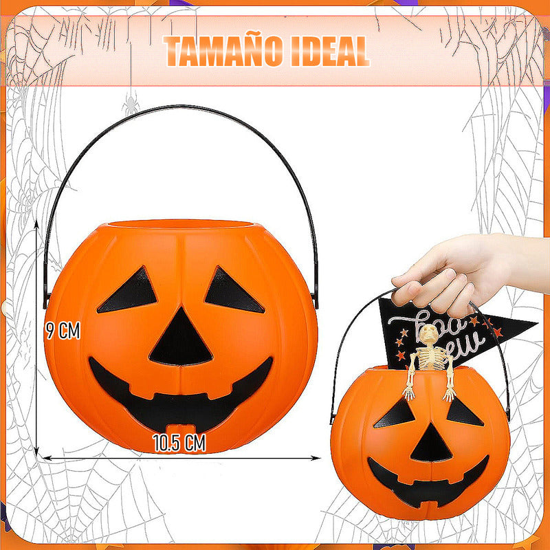Cubo Calabaza Para Dulces Halloween Cubo Dulce O Truco Cubos Naranja