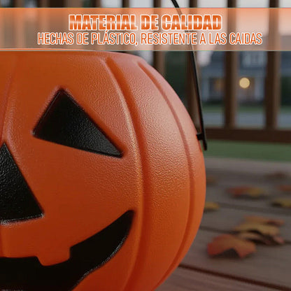 Cubo Calabaza Para Dulces Halloween Cubo Dulce O Truco Cubos Naranja